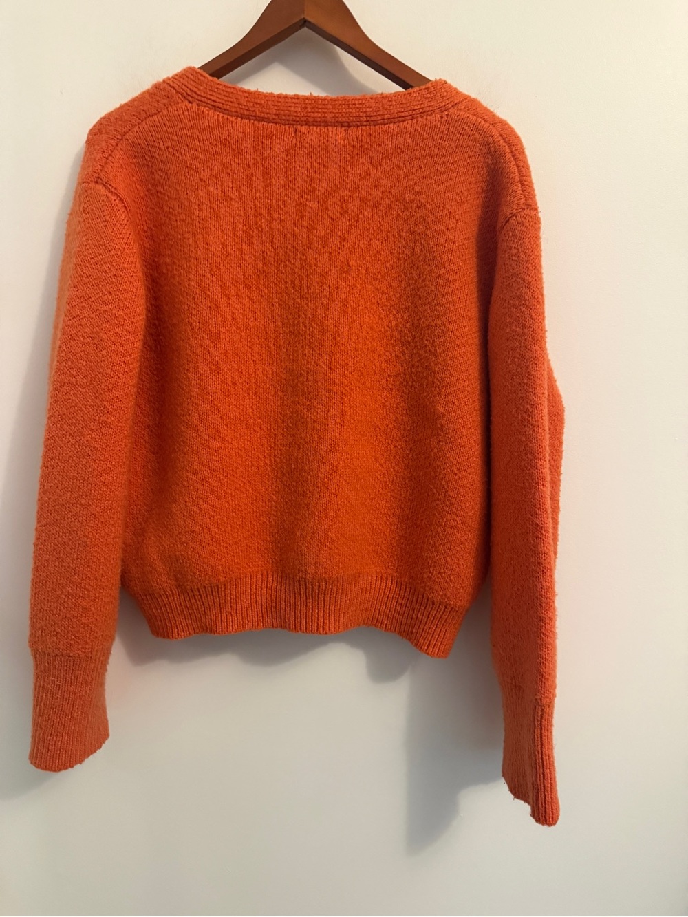 ✨ APPARIS Marcella Cardigan Vermillion Orange Oversized Knit Sweater Large ✨ - Picture 6 of 12